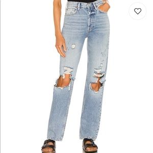 Free People We the Free Lasso foxtrot light wash Straight High Rise jeans sz 28